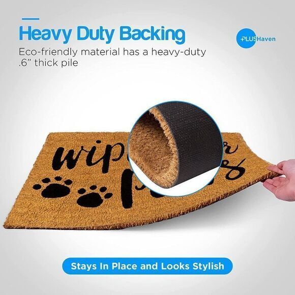 Door Mat Heavy Duty Wipe Your Paws Coir Doormat Pets Dog Home Decor Outdoor‎ - Picture 5 of 6